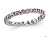 1.00 Carat (ctw) Lab-Created Pink Sapphire Band Ring in Sterling Silver
