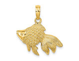 14K Yellow Gold Fish Pendant Charm (No Chain)