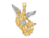 10K Yellow and White Gold Saint Michael Charm (No Chain)