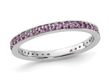 4/5 Carat (ctw) Lab-Created Pink Sapphire Band Ring in Sterling Silver
