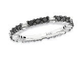 7/8 Carat (ctw) Black Diamond Band Ring in Sterling Silver
