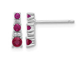 1/2 Carat (ctw) Lab Created Ruby and White Sapphire Earrings Sterling Silver