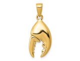 14K Yellow Gold Polished Crab Claw Charm Pendant (No Chain)