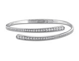 1.66 Carat (ctw) Lab-Created White Sapphire Bangle Bracelet Wrap Sterling Silver (6 Inches)