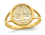 14K Yellow Gold Polished Tree of Life Ring (size 7)