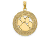 14K Yellow Gold Alaska with Bear Paw Charm Pendant (NO CHAIN)