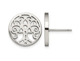 Stainless Steel Polished Tree of Life Post Earrings