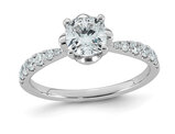 1.29 Carat (ctw VS, F) Certified Lab-Grown Cushion-Cut Diamond Engagement Ring 14K White Gold