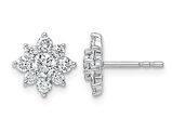 1.00 Carat (ctw VS,F) Lab Grown Diamonds Floral Post Earring 14K White Gold