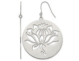 Stainless Steel Flower Cut-Out Dangle Earrings with Shepherd Hook