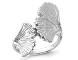 Sterling Silver Polished Ginko Leaf Ring
