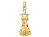 14K Yellow Gold Hanging Dress Charm Pendant (NO CHAIN)
