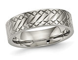 Men's 6mm Textured Titanium Wedding Band Ring