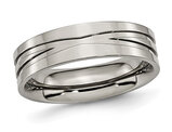 Men's 6mm Polished Titanium X-Desingn Band Ring