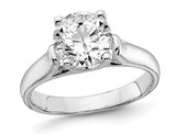 Sterling Silver 8mm Round Synthetic Cubic Zirconia Solitaire Engagement Ring 