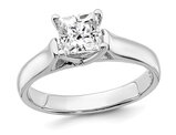 Sterling Silver Solitaire Engagement Ring with Synthetic Princess Cubic Zirconia