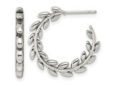 Stainless Steel Vine Hoop Post Earrings