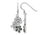 Sterling Silver Abalone Flower Dangle Earrings
