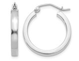 14K White Gold Hoop Earrings 20mm