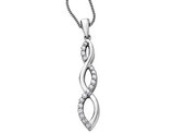 Diamond Drop Pendant Necklace 1/7 Carat (ctw) in 10K White Gold with Chain