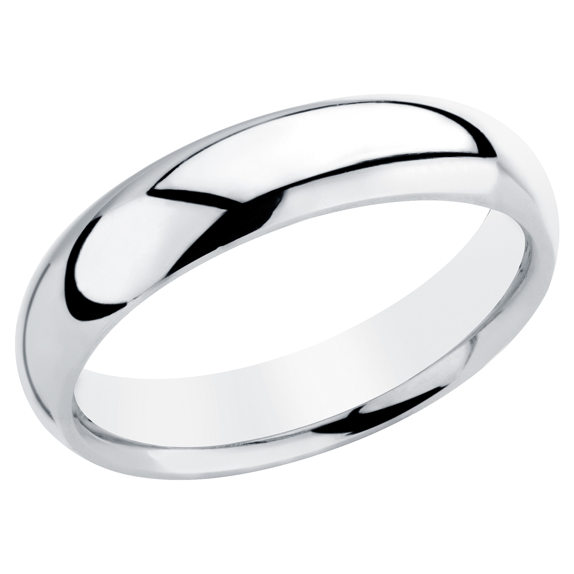 Ladies or Mens Platinum 4mm Comfort Fit Polished Wedding