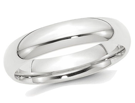 Ladies or Mens Platinum 5mm Comfort Fit Wedding Band Ring