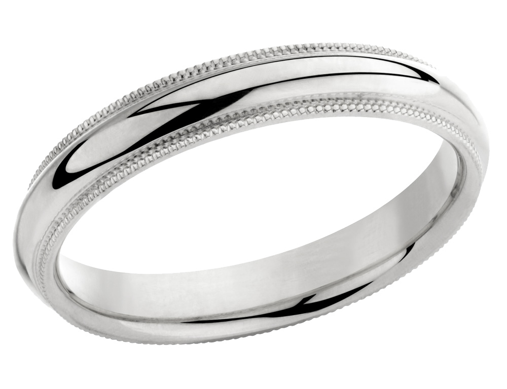 Ladies or Mens Comfort Fit 4mm Milgrain Wedding Band Ring in Silver - Picture 6 of 8