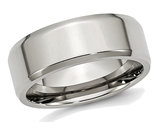 Men's Chisel Stainless Steel 8mm Beveled Edge Wedding Band Ring