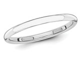 Ladies 14K White Gold 2mm Stackable Wedding Band Ring