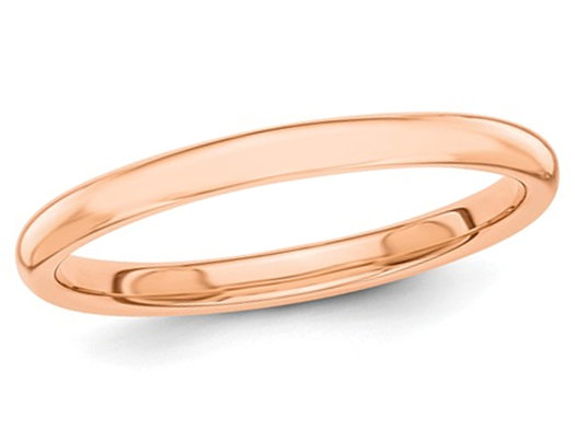 Ladies 2mm Stackable Wedding Band Ring in 14K Rose Gold