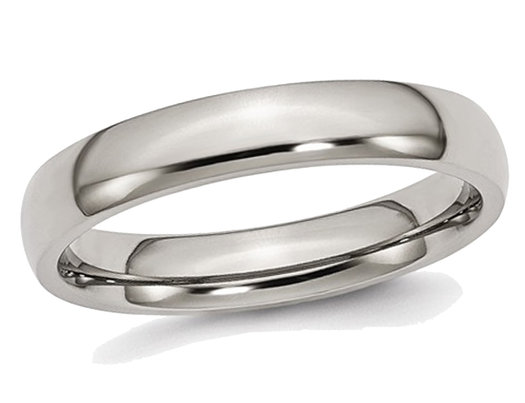 Ladies or Men's Chisel 4mm Comfort Fit Titanium Wedding Band Ring