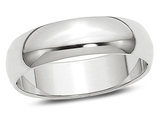 Men's or Ladies 14K White Gold 6mm Wedding Band Ring