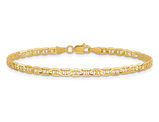 Concave Anchor Chain Anklet 10 Inches 3mm in 14K Yellow Gold