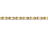 Concave Anchor Chain Anklet 10 Inches 3mm in 14K Yellow Gold