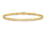 Concave 3mm Anchor Chain Bracelet 8 Inches in 14K Yellow Gold