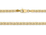 14K Yellow Gold 3mm Concave Anchor Chain Anklet -- 9 Inches