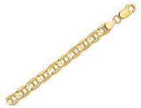 Ladies 6.25mm Concave Anchor Chain Bracelet 7 Inches in 14K Yellow Gold