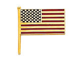 14K Yellow Gold American Flag Tie Tac