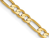 Concave Figaro 3mm Necklace in 14K Yellow Gold 18 Inches