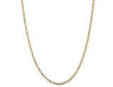 Concave 3mm Figaro Necklace 30 Inches in 14K Yellow Gold