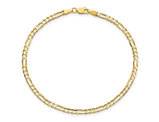 Concave 3mm Figaro Bracelet 8 Inches in 14K Yellow Gold