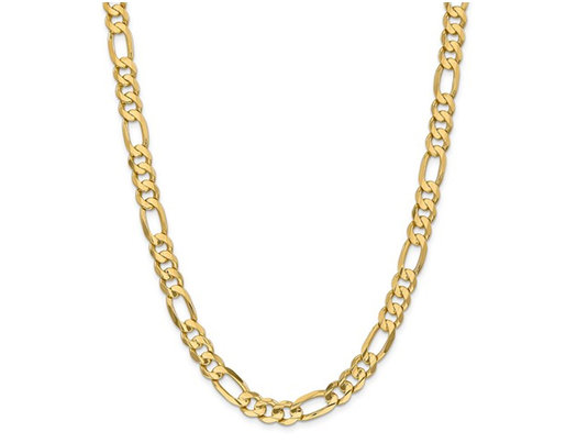 Men's 8.75mm Concave Figaro Necklace 22 Inches in 14K Yellow Gold