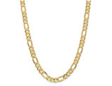 Men's 8.75mm Concave Figaro Necklace 22 Inches in 14K Yellow Gold