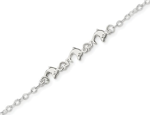 Dolphin Anklet in Sterling Silver