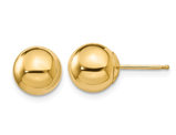 Gold Button Ball 8mm Stud Earrings in 14K Yellow Gold