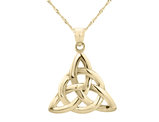 14K Yellow Gold Polished Trinity Pendant Necklace with Chain