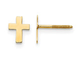 Baby Junior Cross Earrings in 14K Yellow Gold