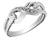 10K White Gold Infinity Promise Ring with Accent Diamonds