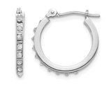 Diamond Accent Oval Hoop Earrings in 14K White Gold