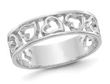 14K White Gold Heart Promise Ring Band